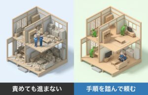 実家がゴミ屋敷化している…！親を責めずに片付けを業者に依頼する手順